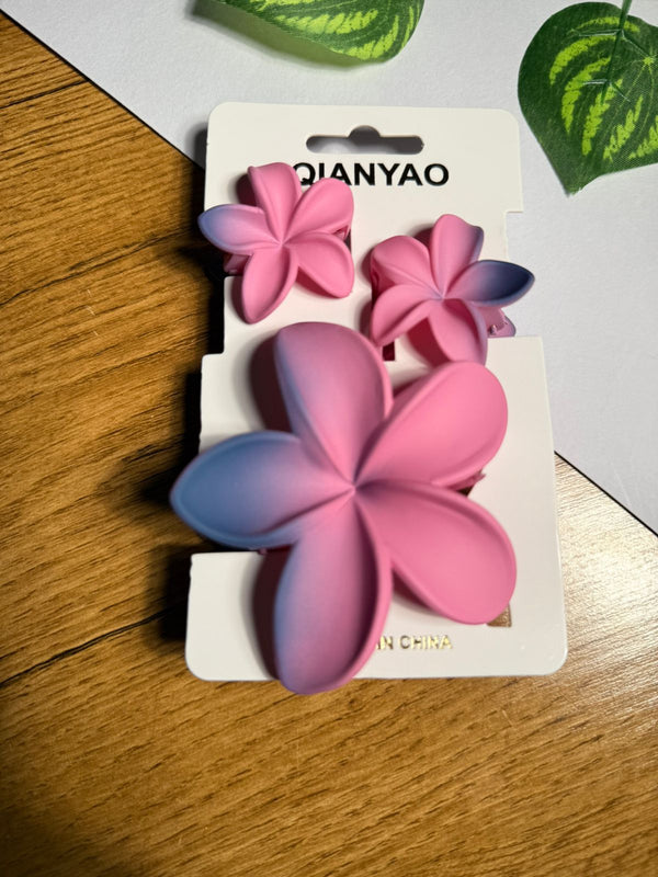 🌸 Premium Floral Hair Clips – Set of 3