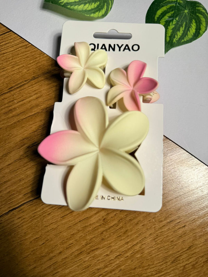 🌸 Premium Floral Hair Clips – Set of 3