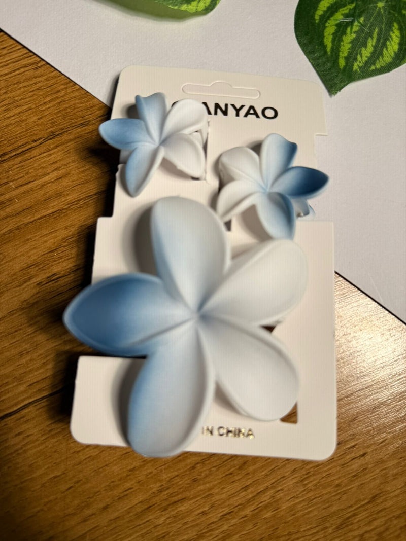 🌸 Premium Floral Hair Clips – Set of 3