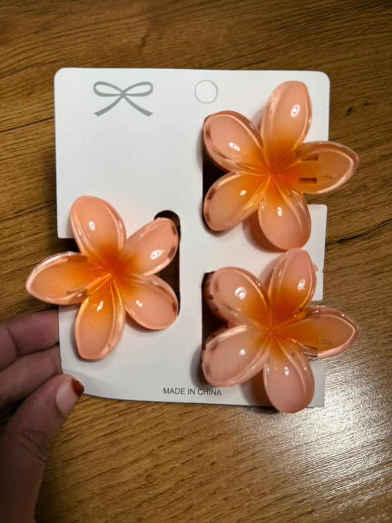 Flower Hair Clips (Set of 3) 🌸