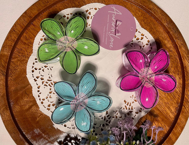 🌸 Aurora Lane – Trendy Floral Hair Clips 🌸{set of 3}