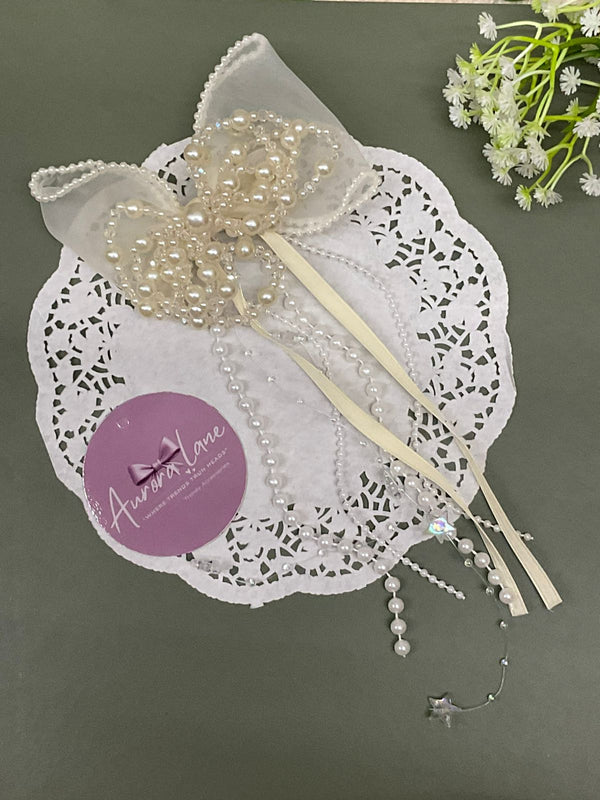 🌸 Aurora Lane Luxury Pearl Bow Hair Accessories {1 pcs}