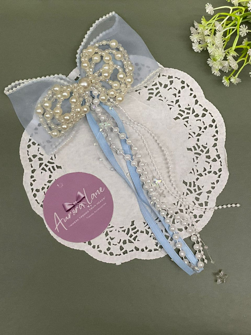 🌸 Aurora Lane Luxury Pearl Bow Hair Accessories {1 pcs}