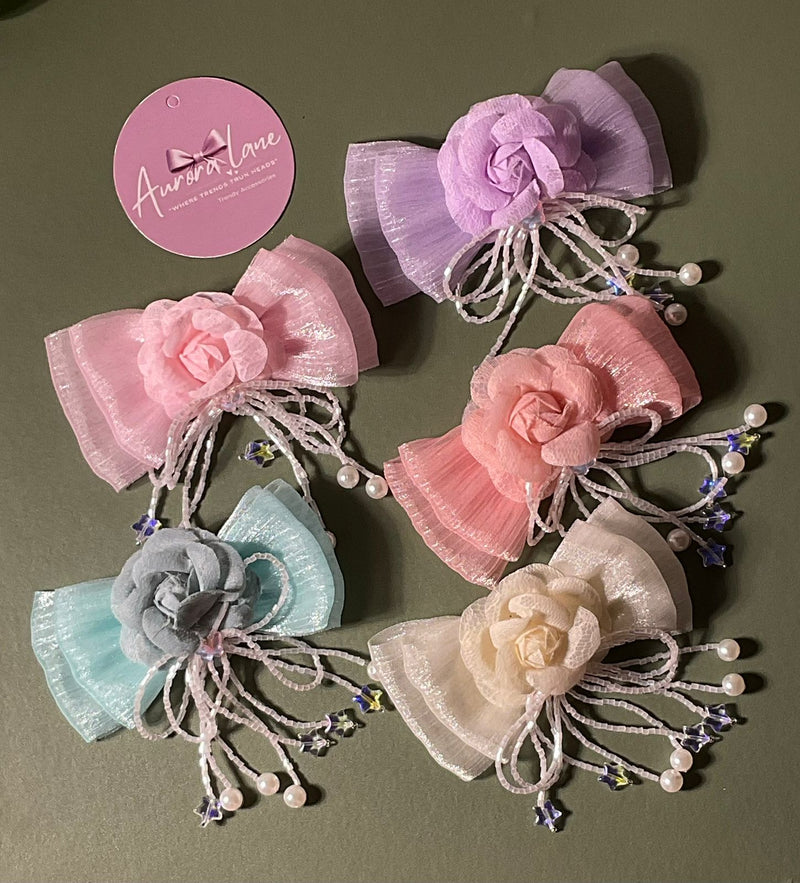 🌸 Aurora Lane Premium Floral Hair Bows 🌸