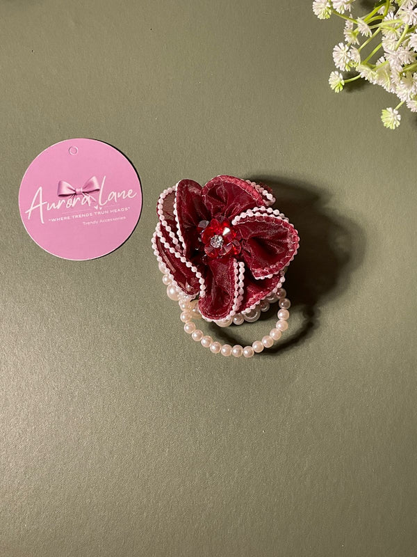 Aurora Lane Pearl & Floral Hairband Set of 3