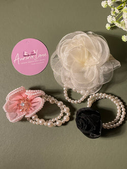 ✨ Aurora Lane – Pearl Blossom Hair Accessories Set (3 pcs) ✨