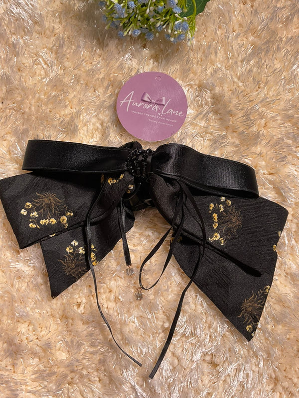 ✨ Aurora Lane Luxe Black Bow Hair Accessory ✨