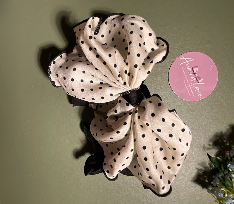 Aurora Lane – Polka Dot Satin Hair Bow