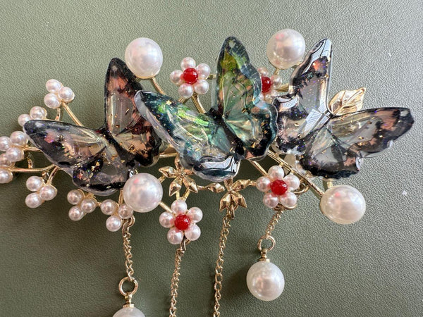 🌸 Butterfly Dream Pearl Hair Accessory
