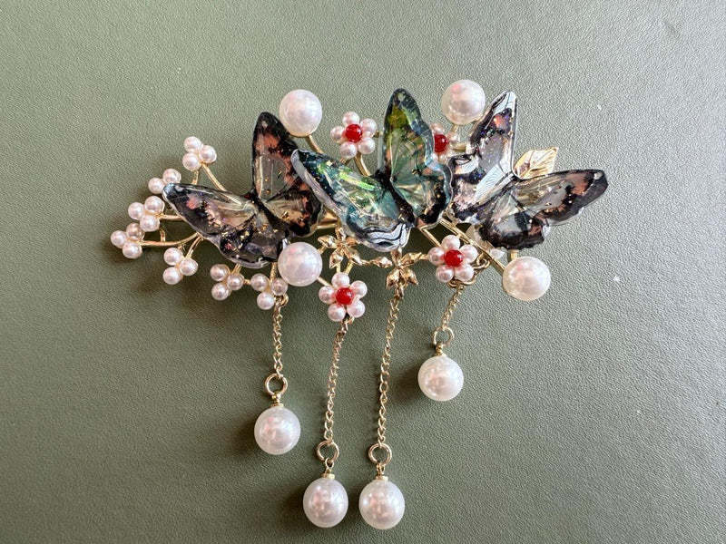 🌸 Butterfly Dream Pearl Hair Accessory