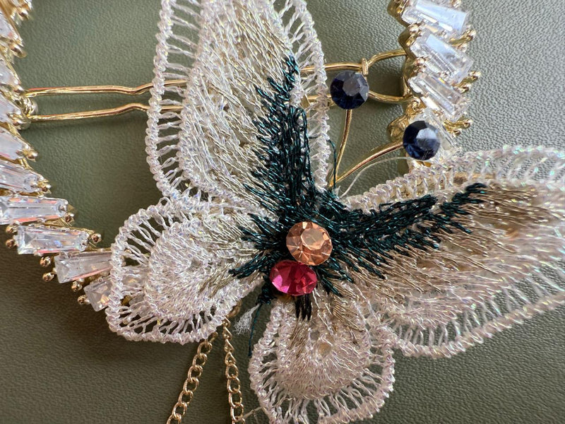 🌸 Elegant Pearl & Crystal Hair Clip