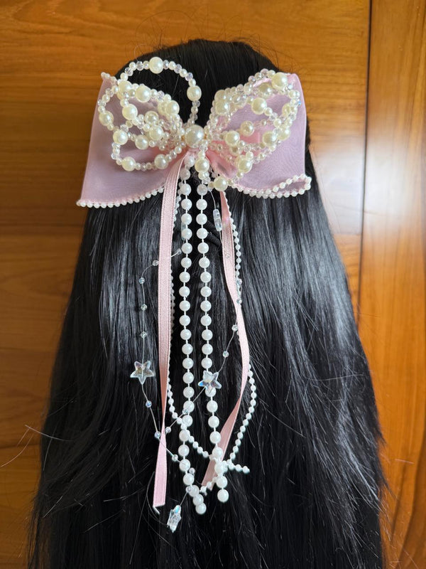 🌸 Aurora Lane Luxury Pearl Bow Hair Accessories {1 pcs}