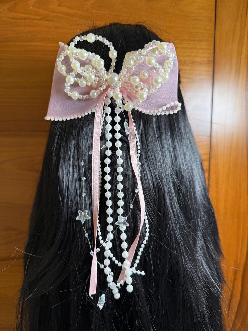 🌸 Aurora Lane Luxury Pearl Bow Hair Accessories {1 pcs}