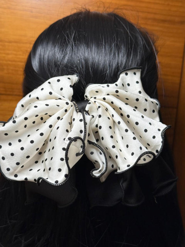 Aurora Lane – Polka Dot Satin Hair Bow